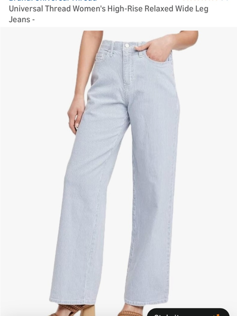 ✨ NWT Size 22 Relaxed Wide-Leg Pinstripe Jeans | Chic Comfy Plus Size Denim ✨ - Picture 2 of 12